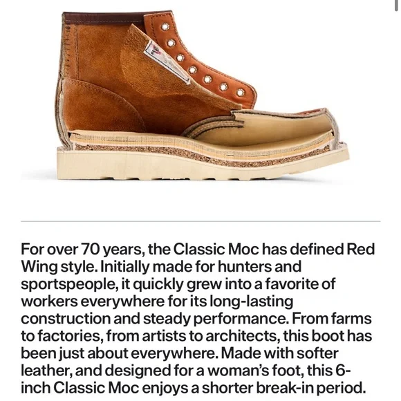 Red Wing Shoes Women’s Moc Boots - Tan Leather - Picture 2 of 12